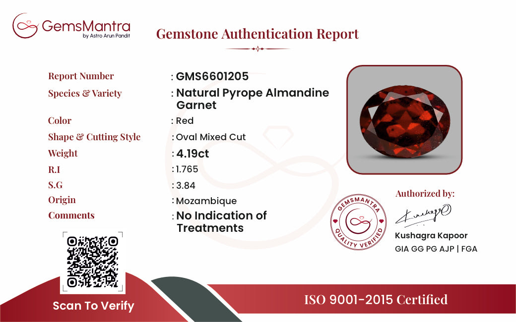 Red Garnet – 4.19 Carat / 4.6 Ratti [GM09889]