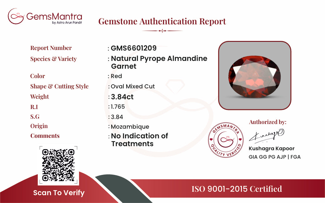Red Garnet – 3.84 Carat / 4.2 Ratti [GM09893]