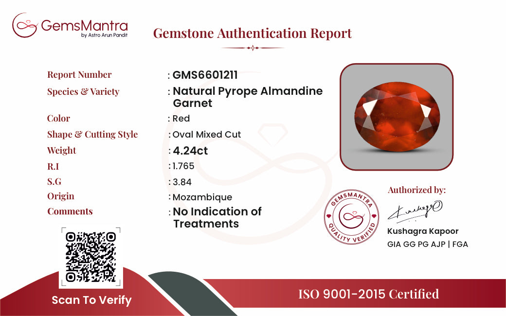 Red Garnet – 4.24 Carat / 4.7 Ratti [GM09895]