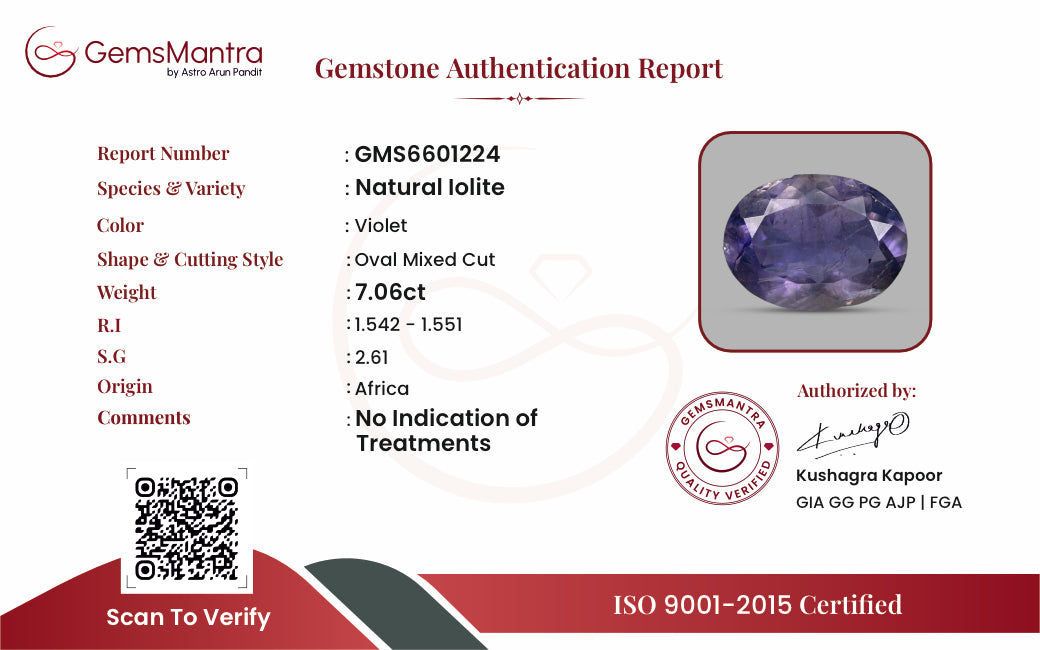 Iolite – 7.06 Carat / 7.8 Ratti [GM09897]