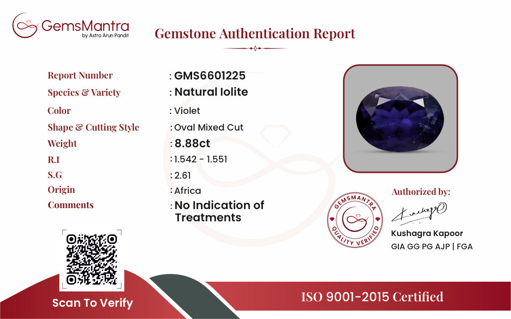 Iolite – 8.88 Carat / 9.8 Ratti [GM09898]