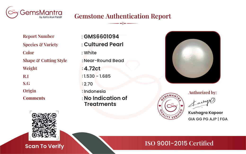 Pearls (Moti) – 4.72 Carat / 5.2 Ratti [GM09985]