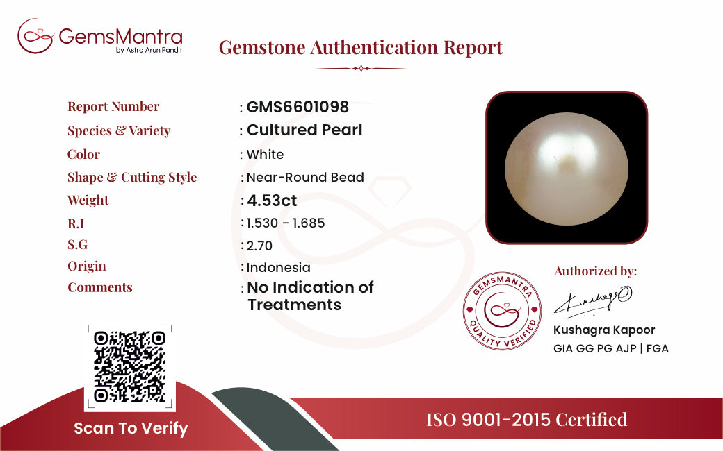 Pearls (Moti) – 4.53 Carat / 5 Ratti [GM09989]