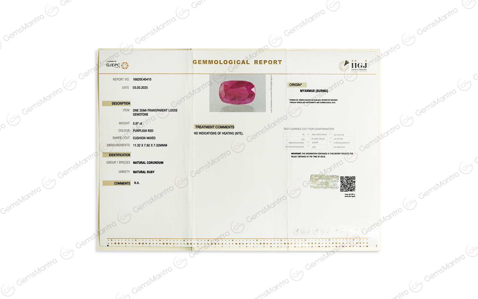 Ruby - 5.97 Carats