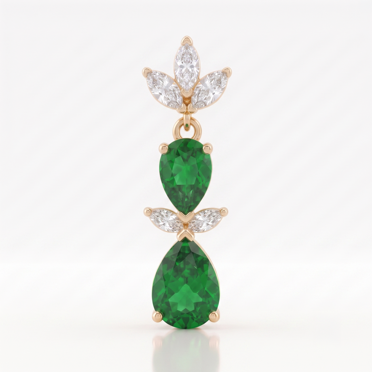 Emerald Double Drop Cascade Earrings