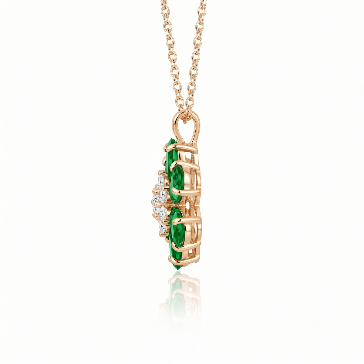 Emerald Flower Blossom Pendant