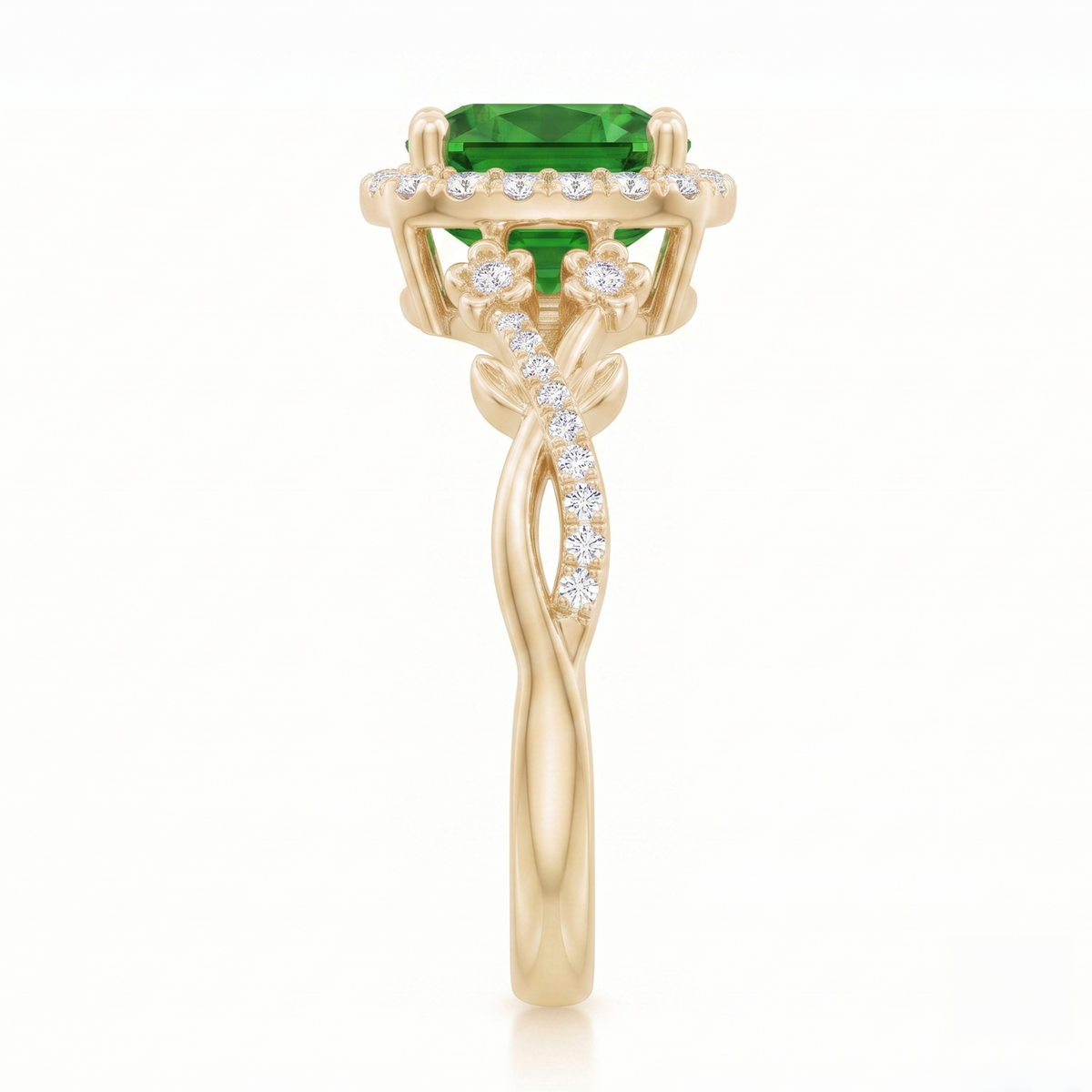 Emerald Cut Duet Drop Earrings