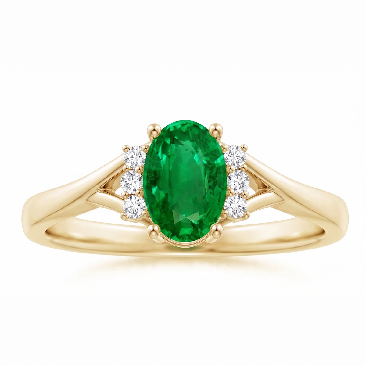 Emerald Infinity Ring in Gold Finish