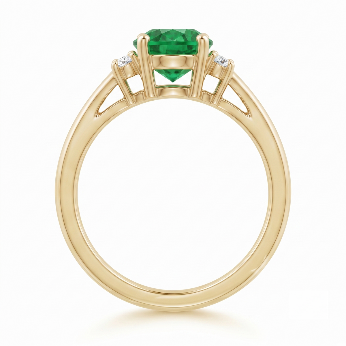 Emerald Infinity Ring in Gold Finish
