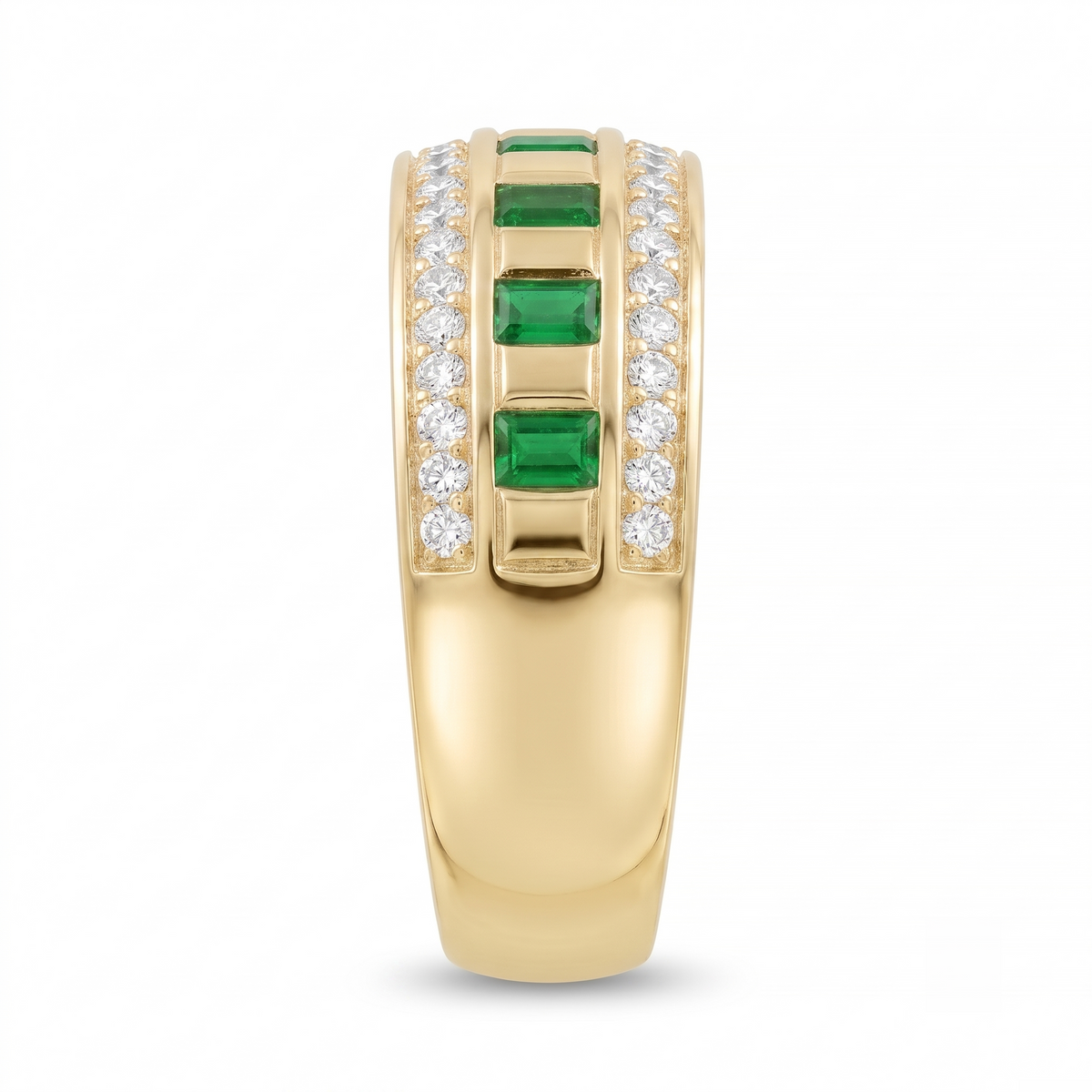 Emerald Luxe Eternity Band in Gold Finish