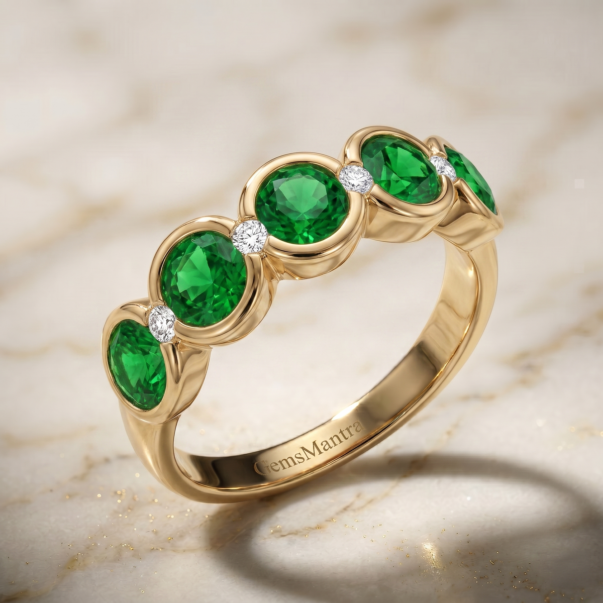 Emerald Oasis Five-Stone Ring