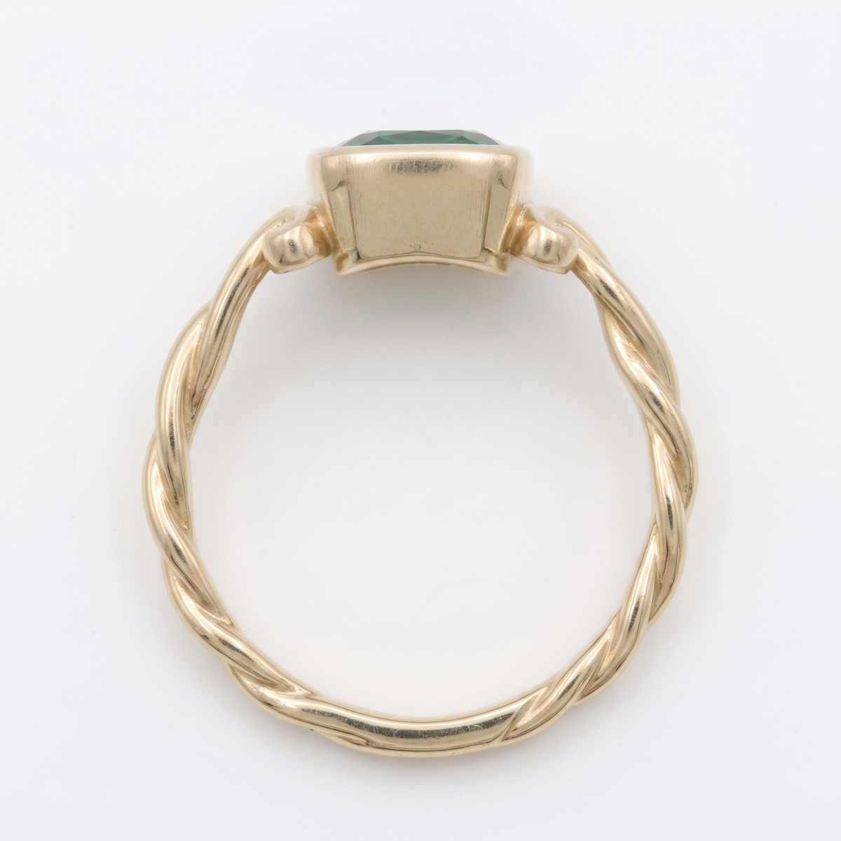 Emerald Solitaire Ring in Gold Finish
