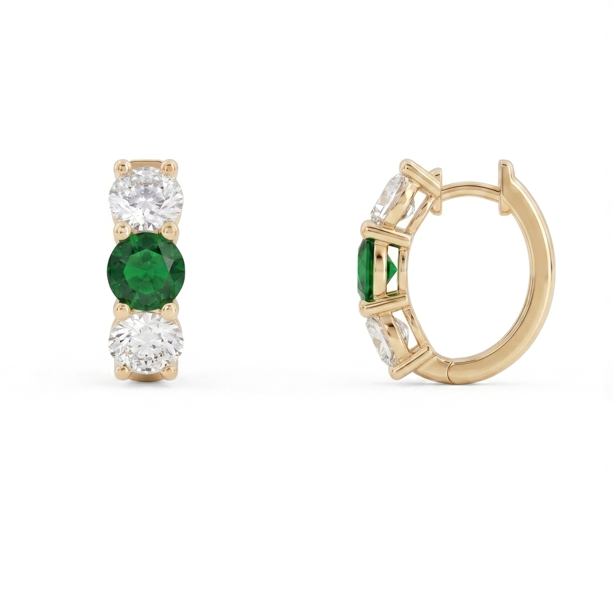 Emerald Trio Hoop Earrings