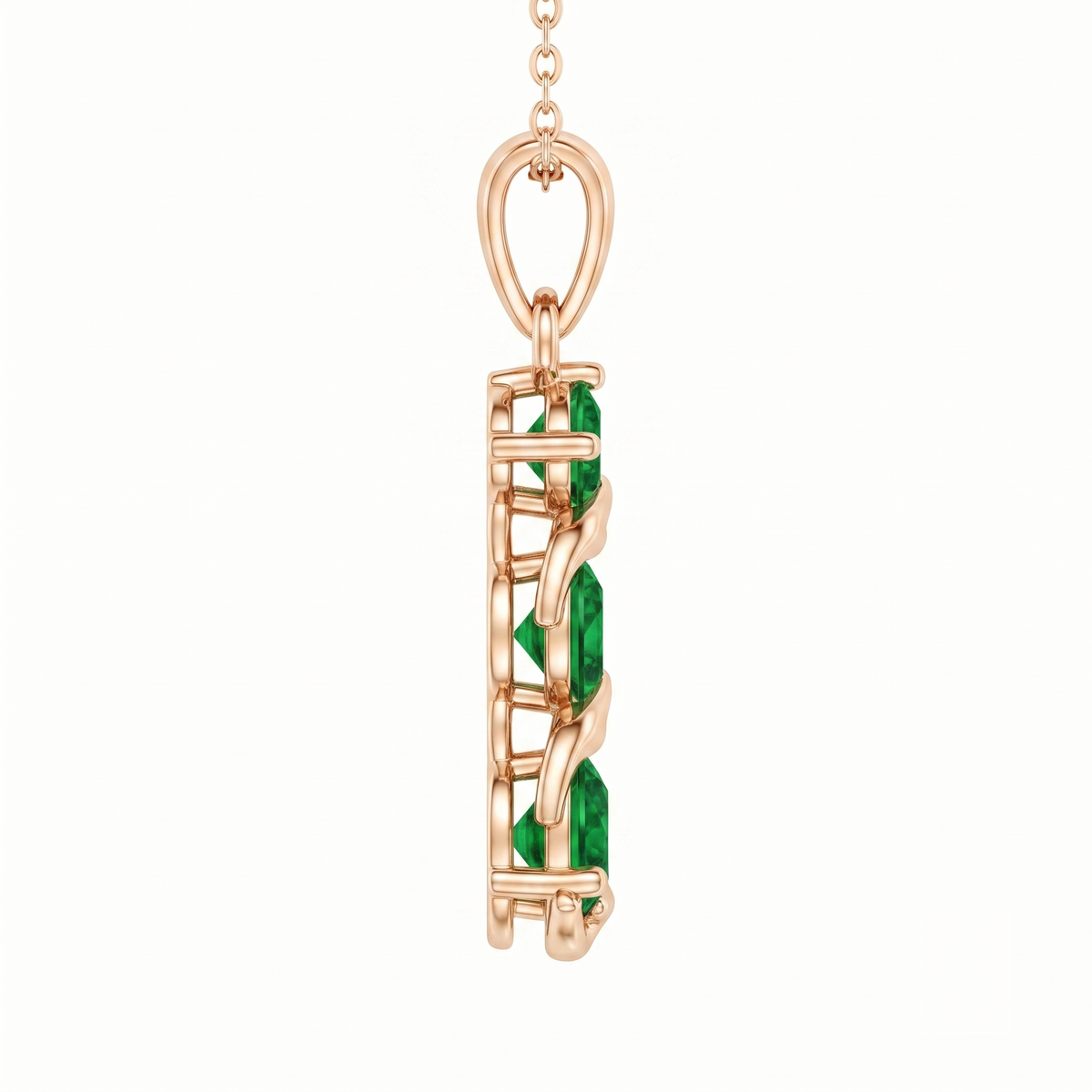 Graduated Emerald Trio Drop Pendant
