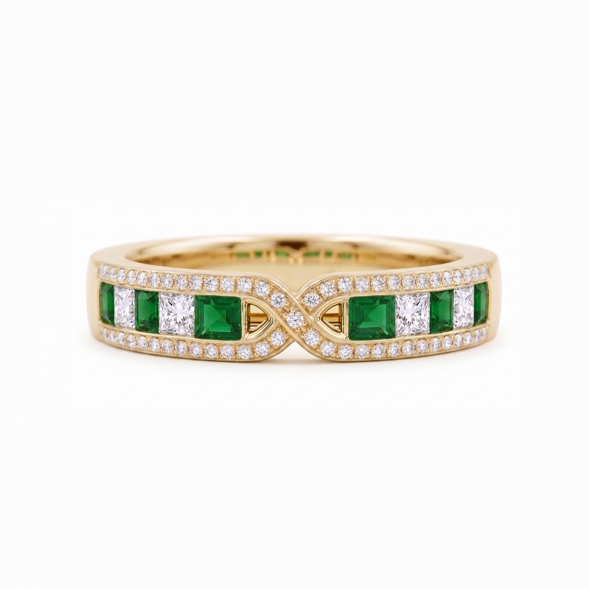 Verdant Harmony Band in Gold Finish