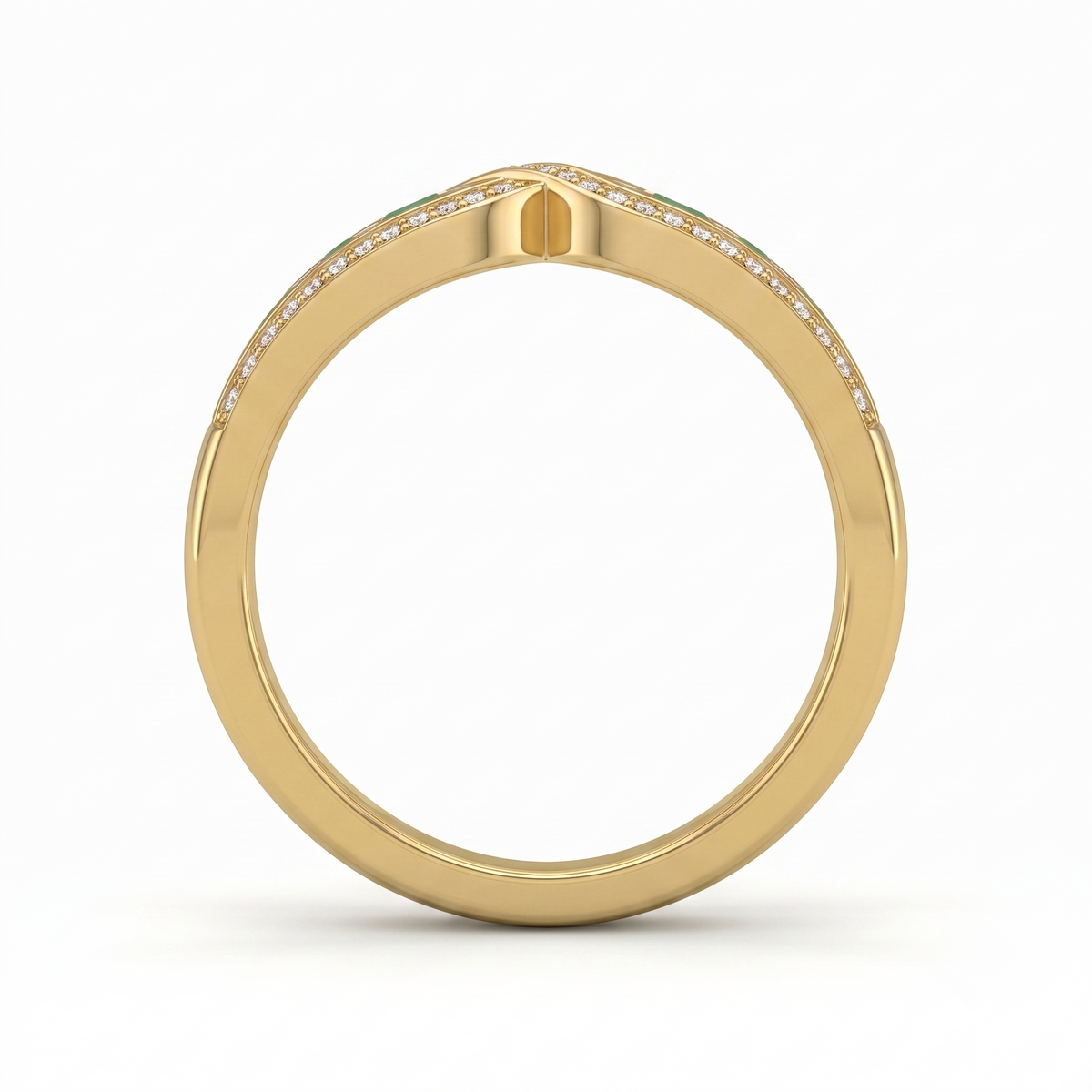 Verdant Harmony Band in Gold Finish
