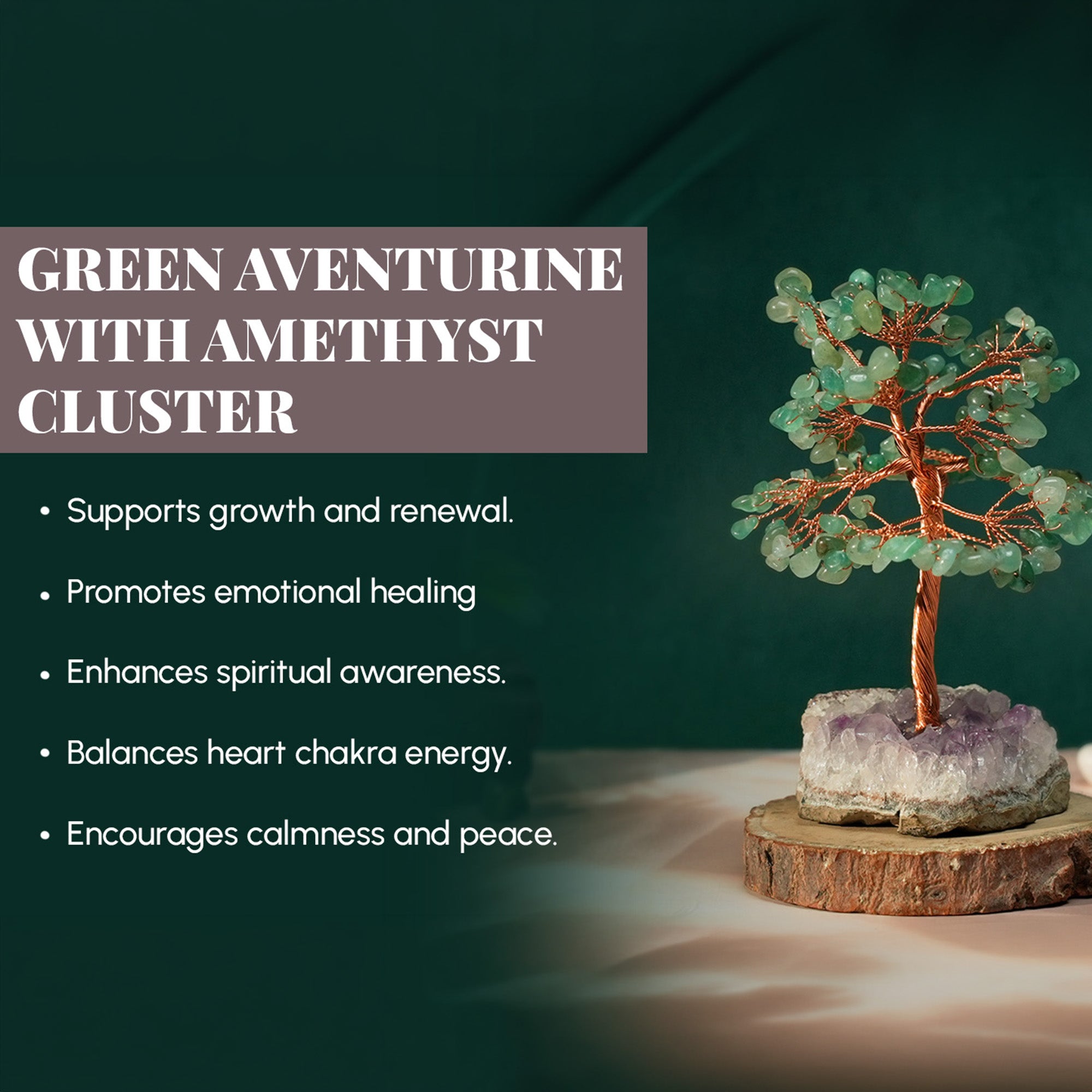 Green Aventurine & Amethyst Cluster – for Vastu