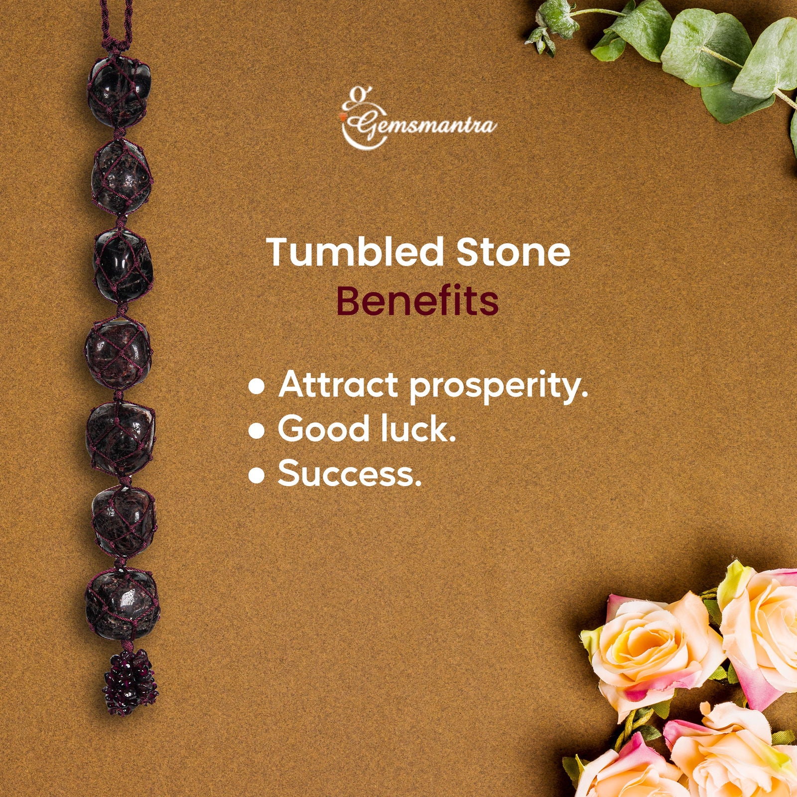 Garnet Tumbled Hanging - Gemsmantra