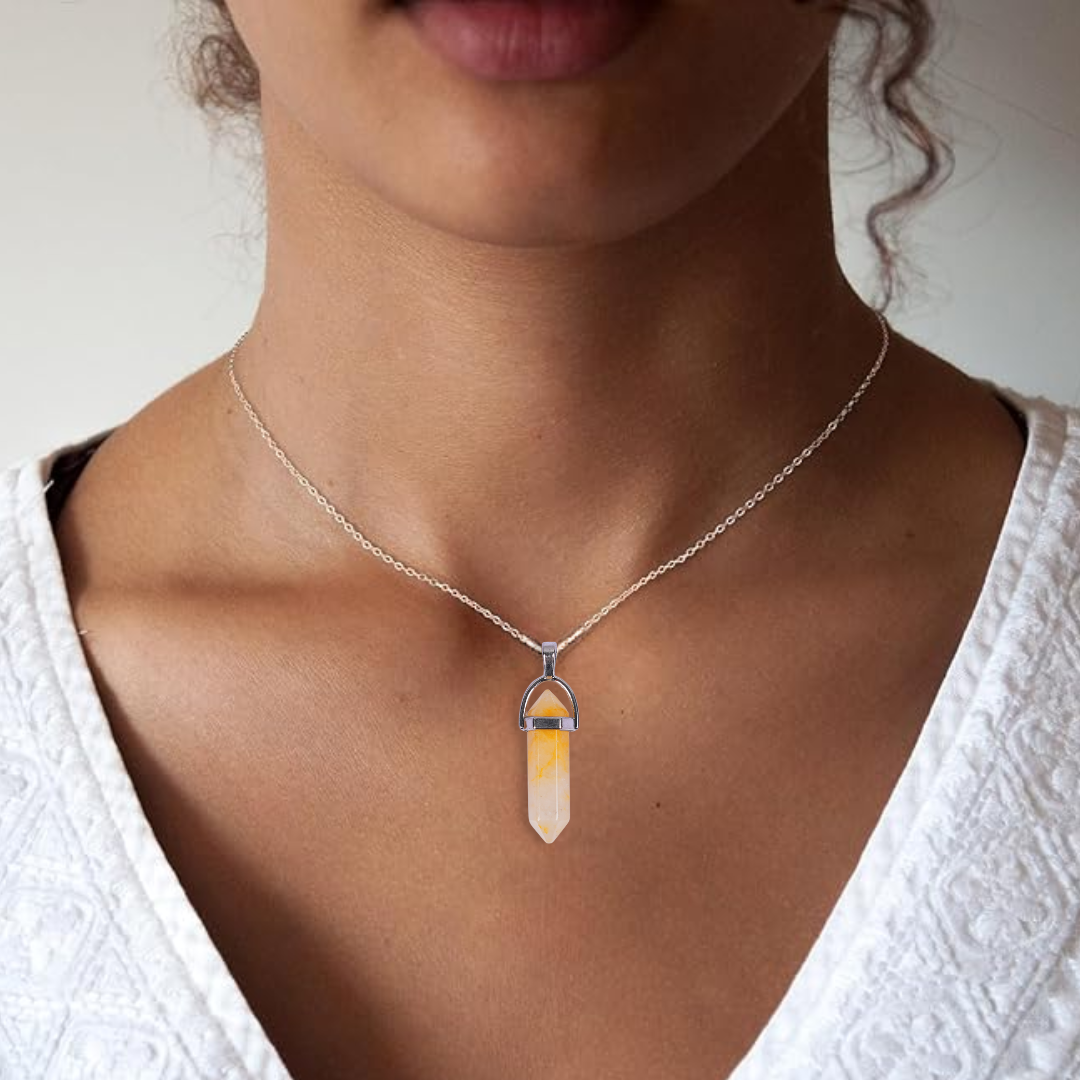 Yellow Aventurine Double Terminated Pencil Pendant