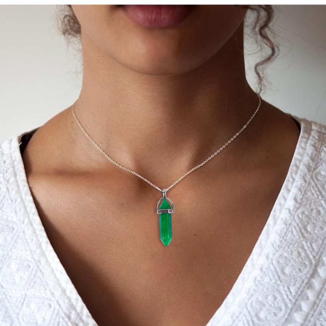 Green Onyx Double Terminated Pencil Pendant