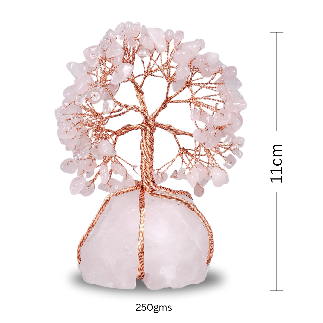 Rose Quartz With Raw Rose Quartz Tree