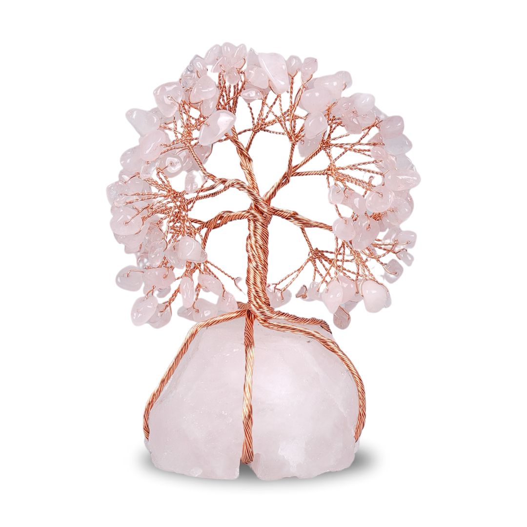 Rose Quartz With Raw Rose Quartz Tree