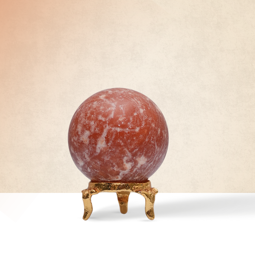 Orange Calcite Sphere/Ball