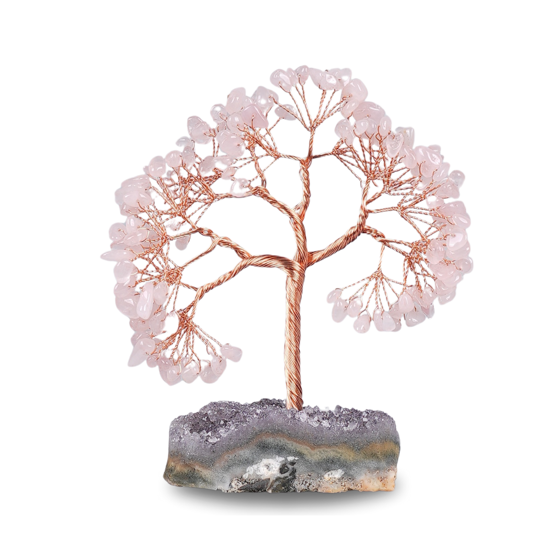 Rose Quartz with Amethyst Cluster Tree