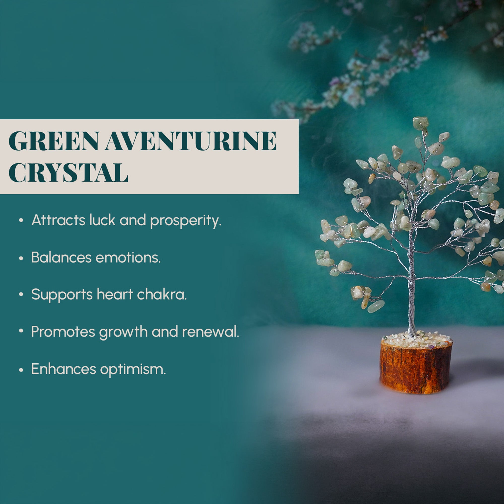 Green Aventurine Crystal Tree – Small, for Vastu