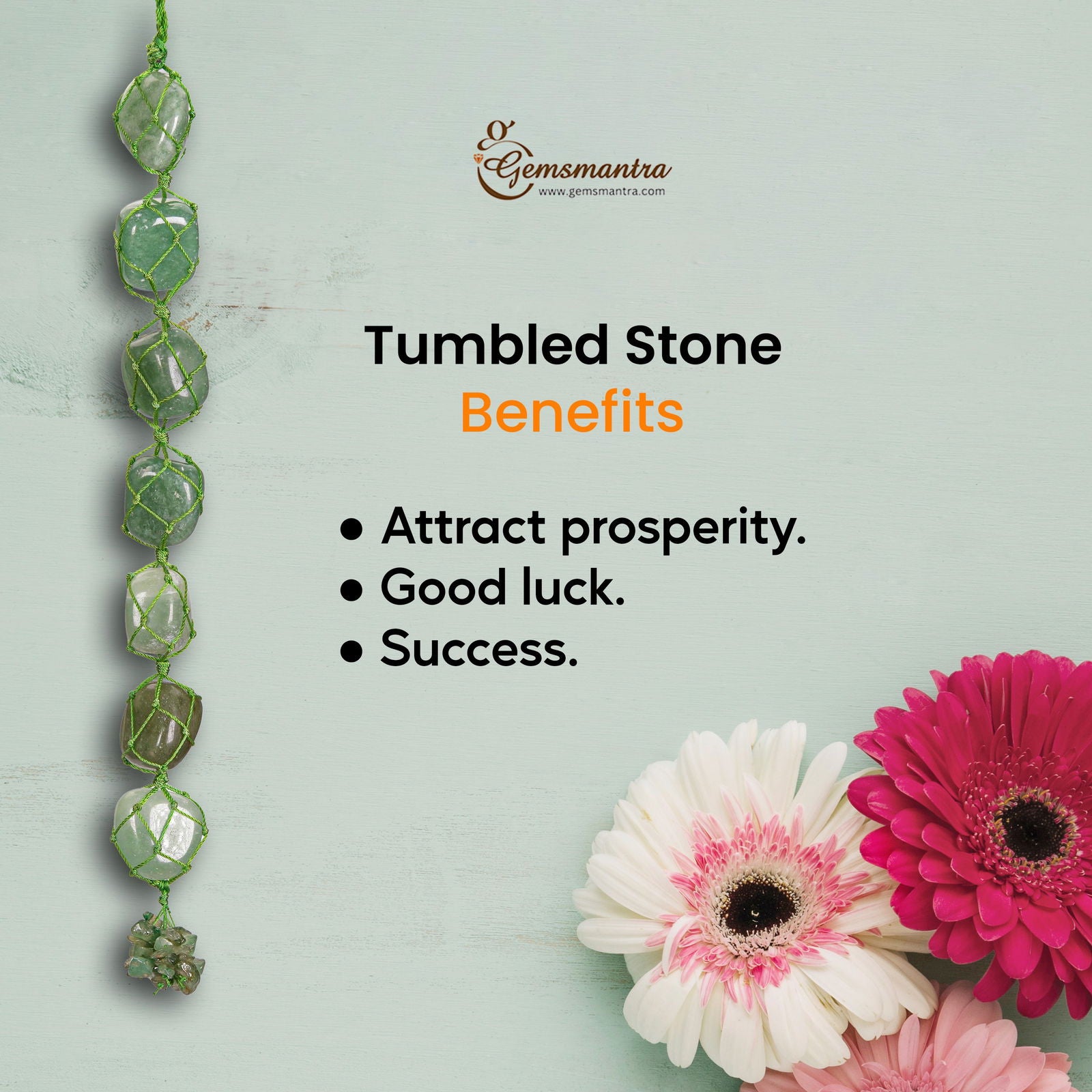 Green Aventurine Tumbled Hanging - Gemsmantra