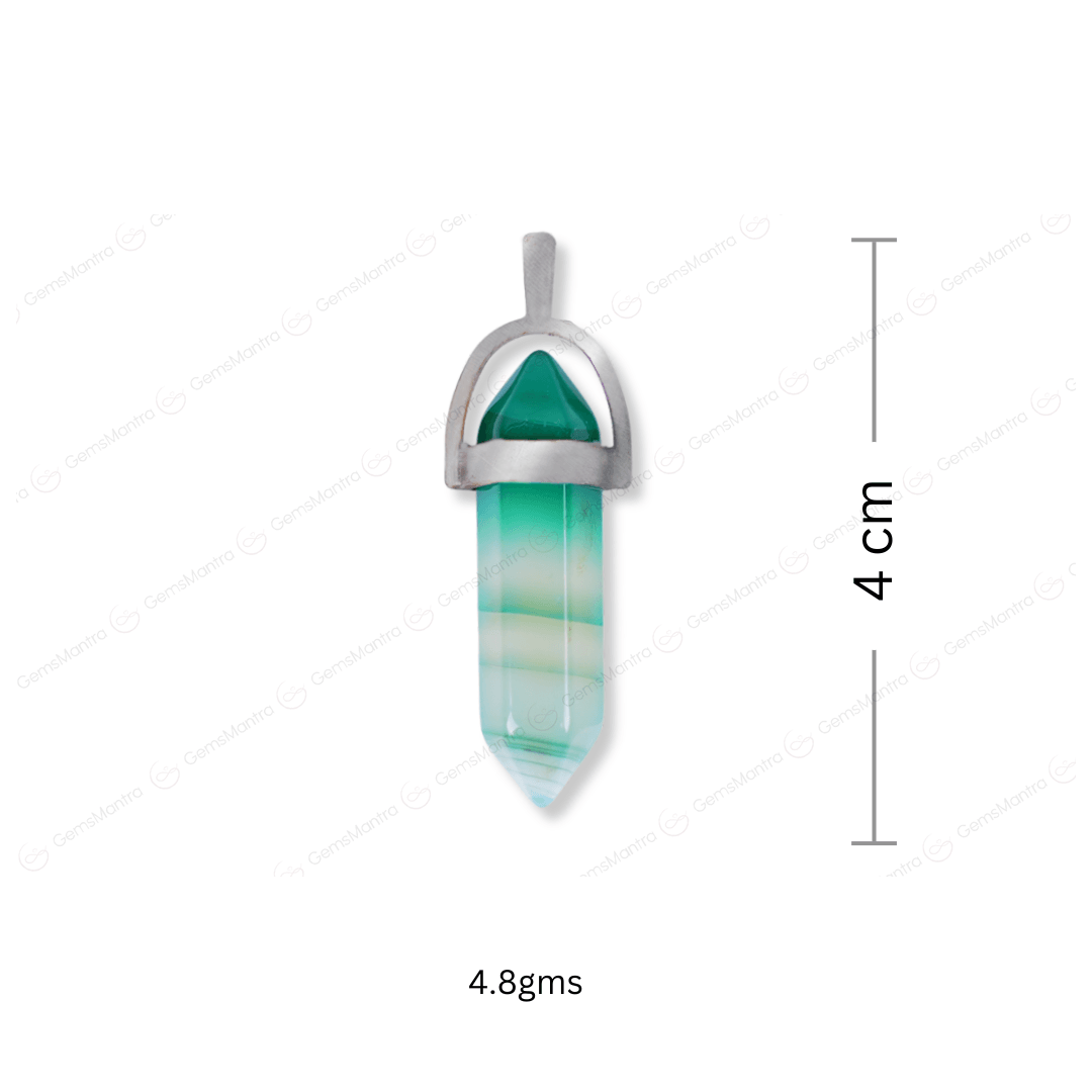 Green Sulemani Double Terminated Pencil Pendant - Gemsmantra
