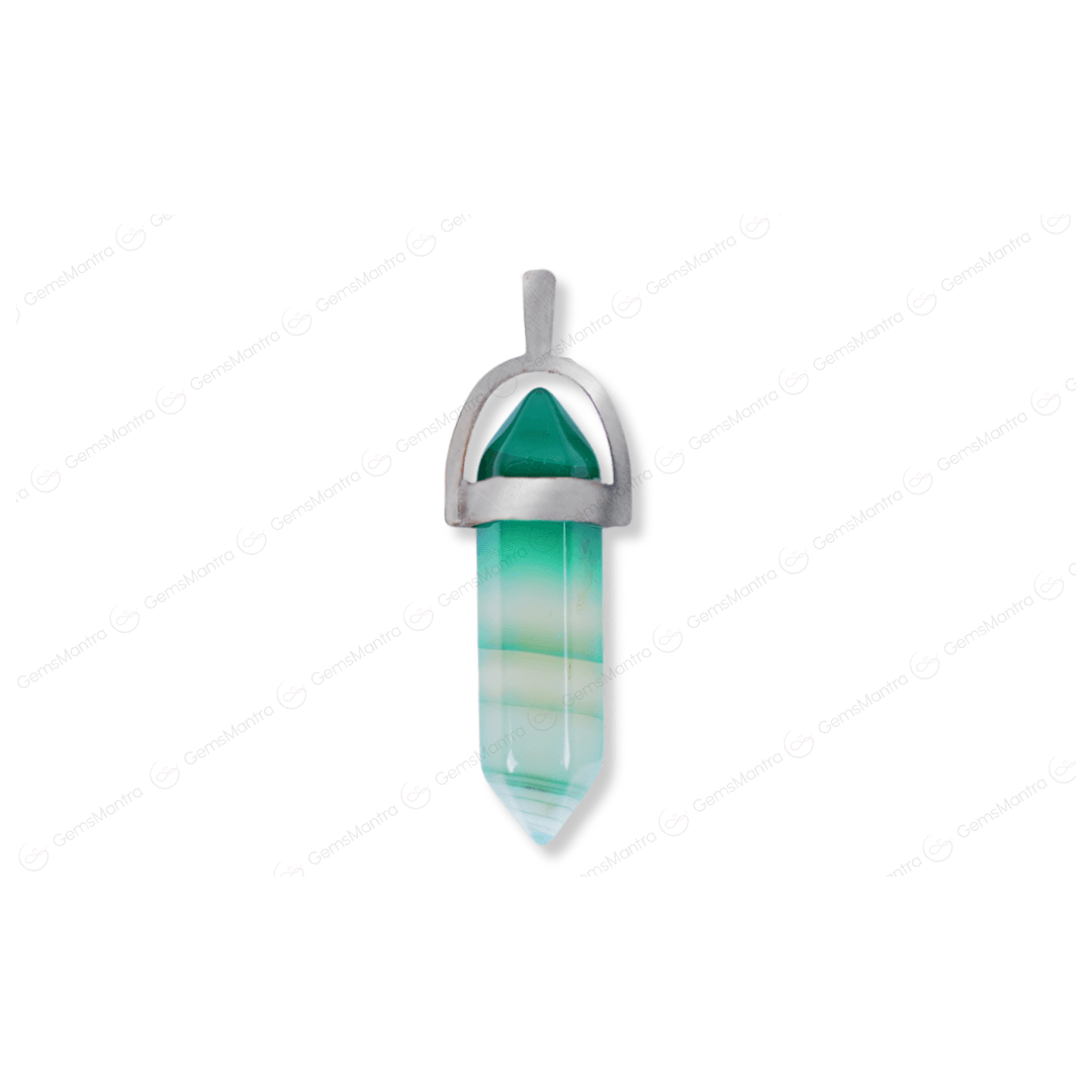 Green Sulemani Double Terminated Pencil Pendant - Gemsmantra