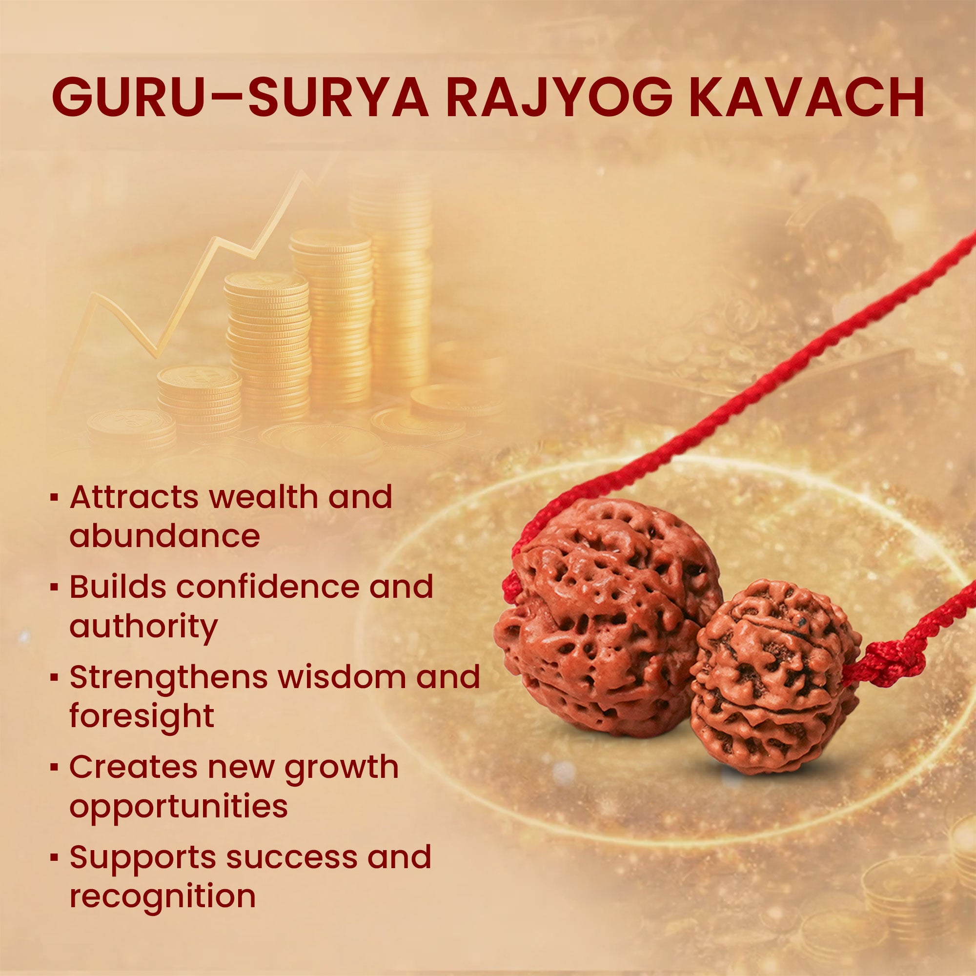 Guru-Surya Rajyog Satta Prabhav Kavach – 12 & 5 Mukhi Rudraksha