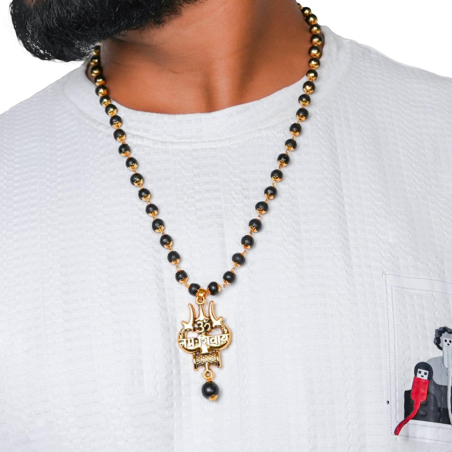 Original Shiv Trishul Karungali Mala (Gold)