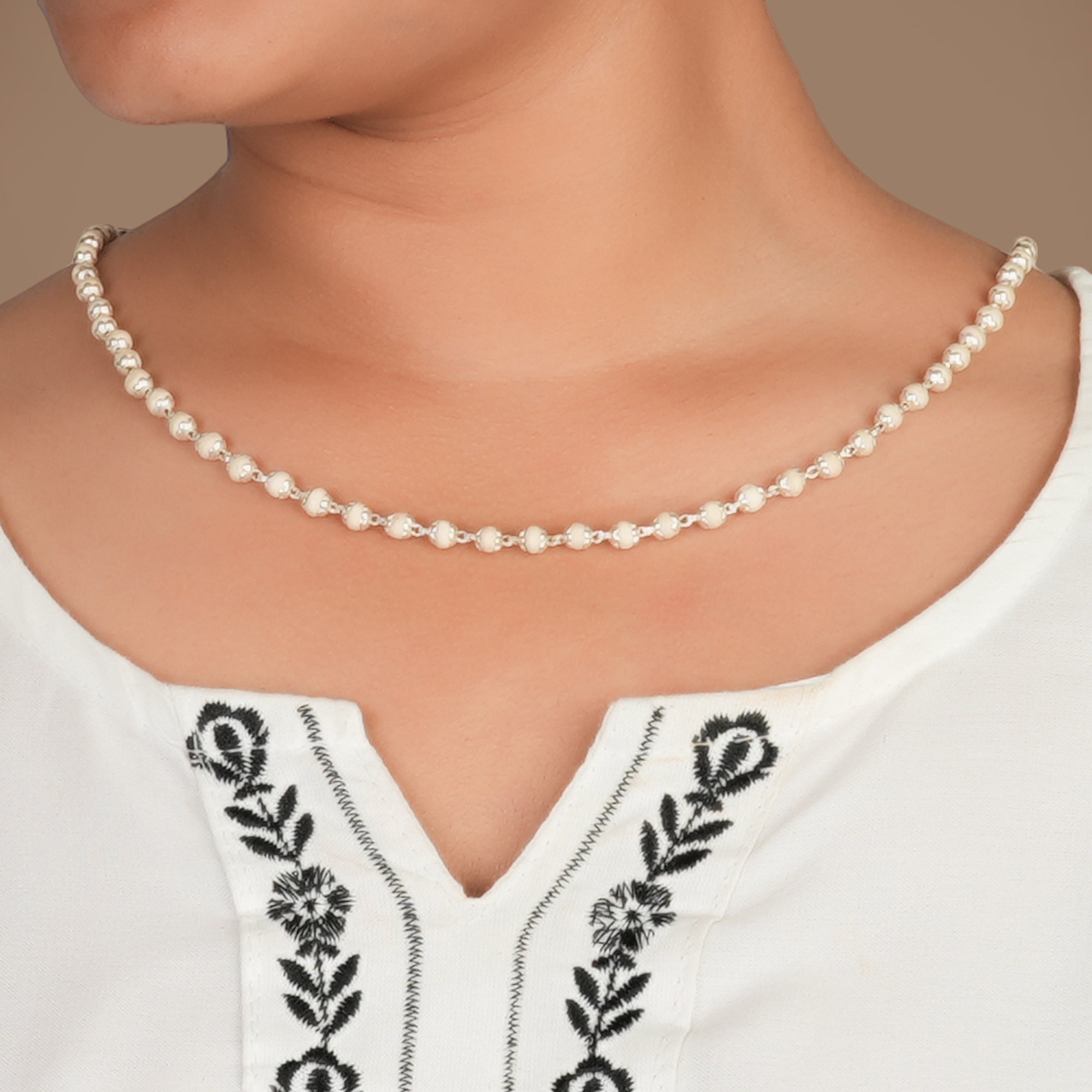 Tulsi Mala Silver Ultra Wide – for Japa