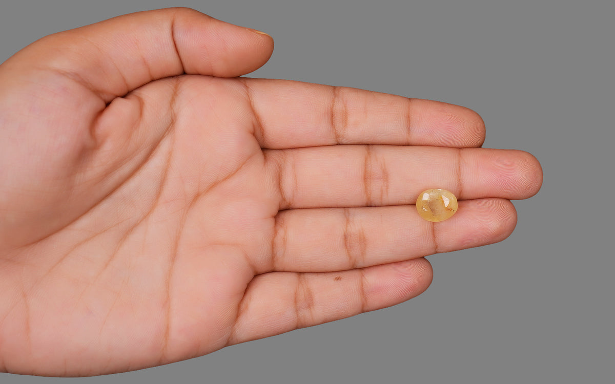 Yellow Sapphire (Pukhraj) – 7.31 Carat / 8.11 Ratti