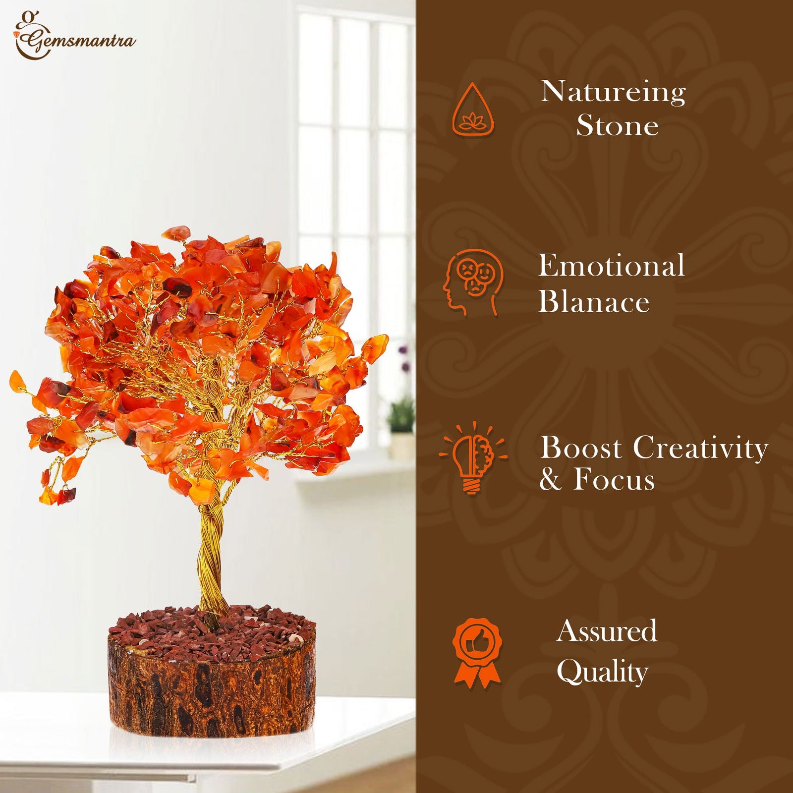 Large Carnelian Crystal Tree - Gemsmantra