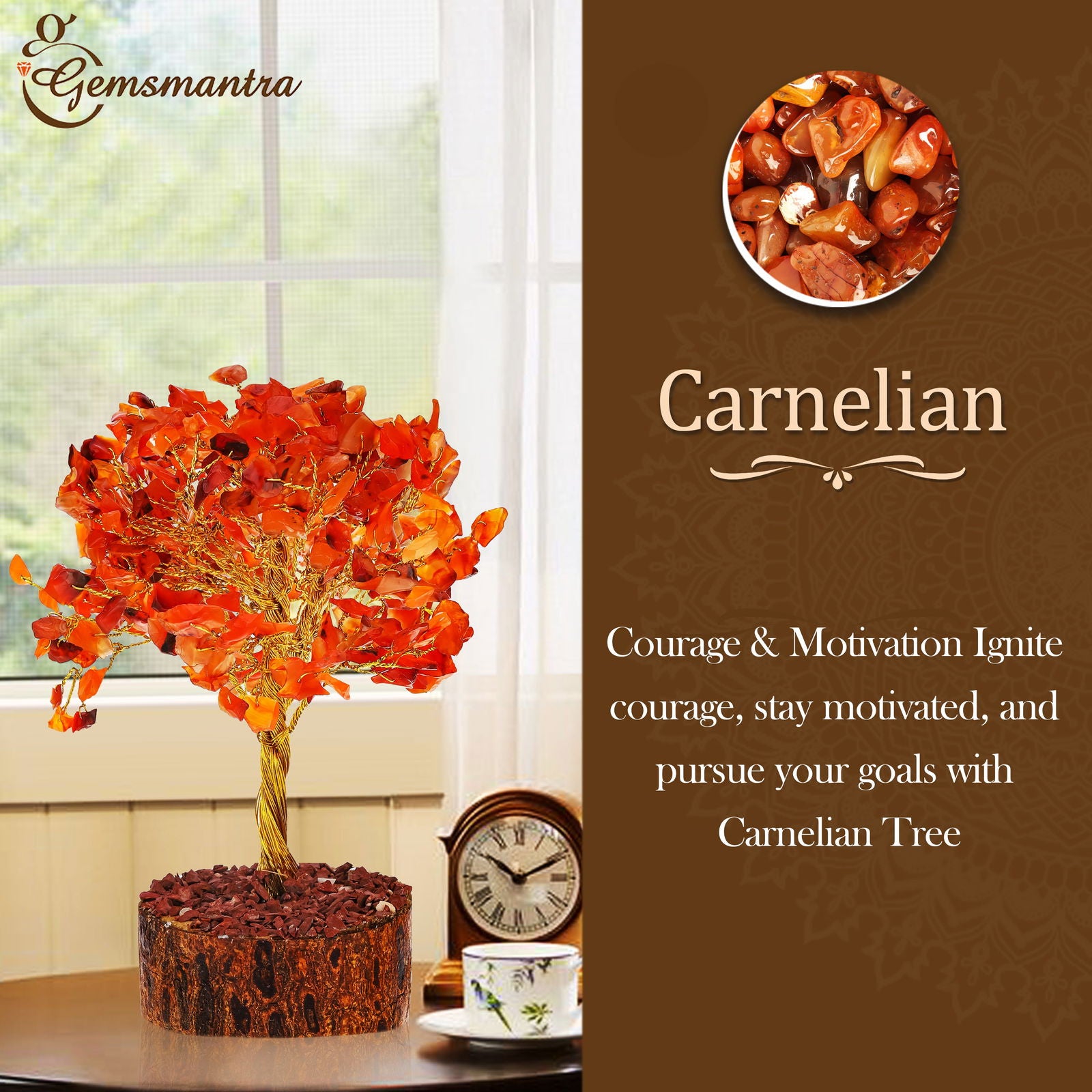 Large Carnelian Crystal Tree - Gemsmantra