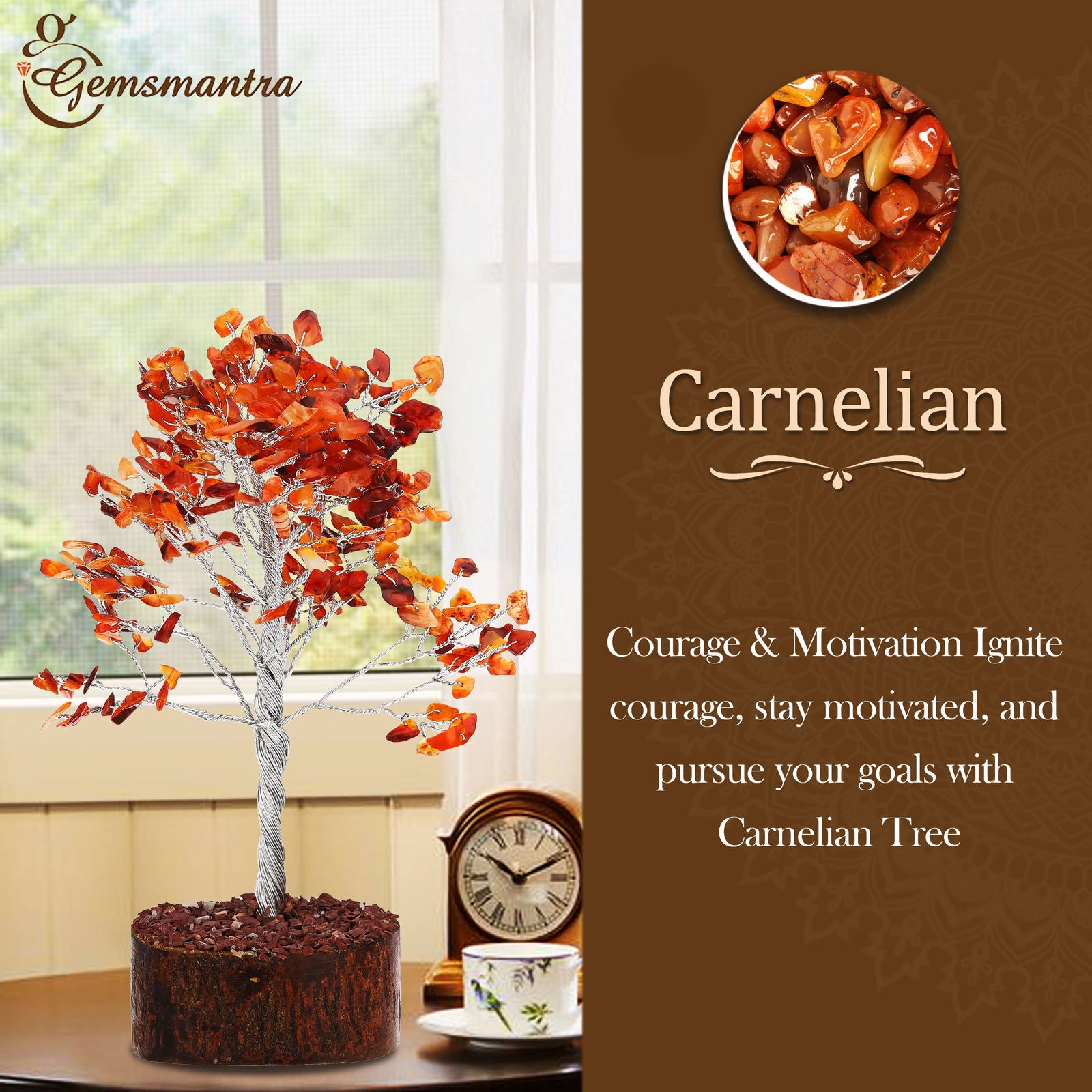 Large Carnelian Crystal Tree - Gemsmantra