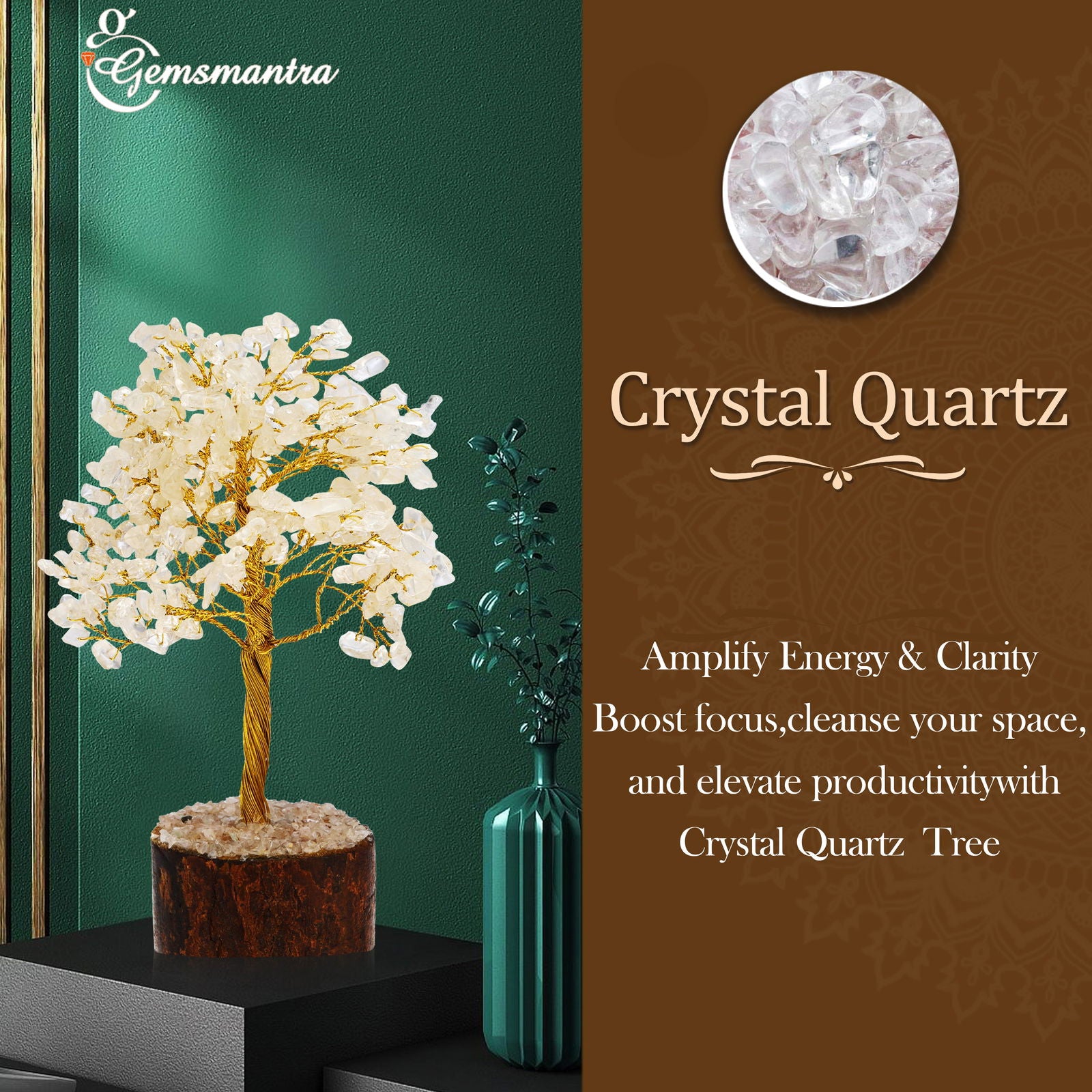 Large Crystal Quartz Tree - Gemsmantra