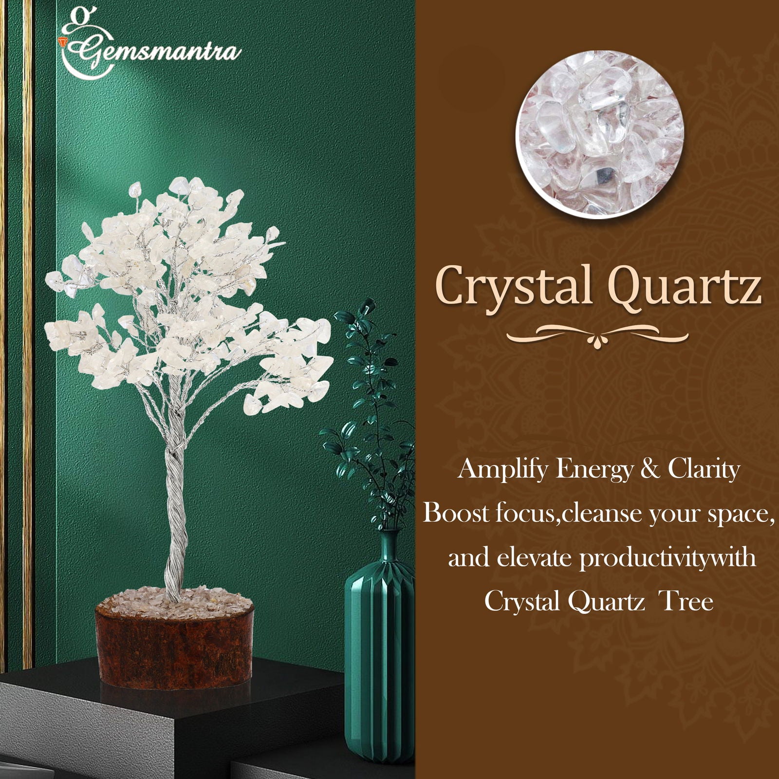 Large Crystal Quartz Tree - Gemsmantra