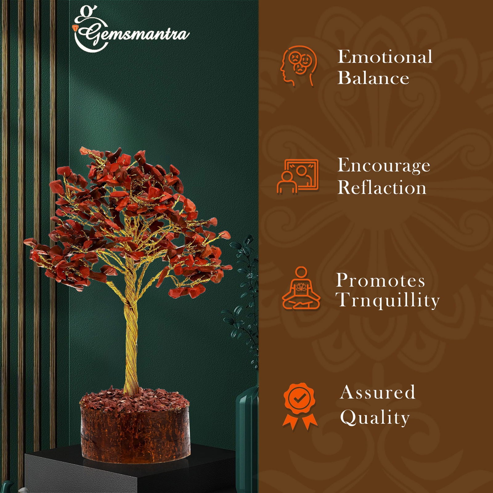 Large Red Jasper Crystal Tree - Gemsmantra