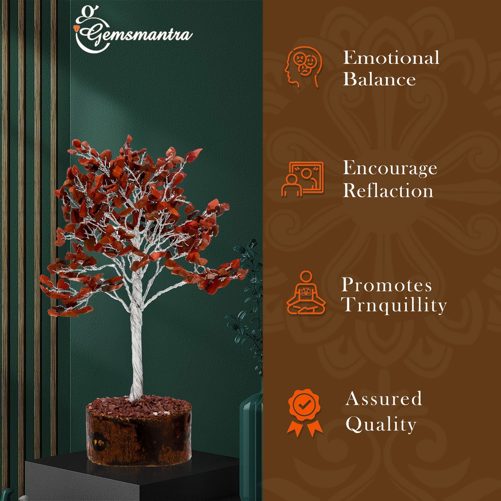 Large Red Jasper Crystal Tree - Gemsmantra