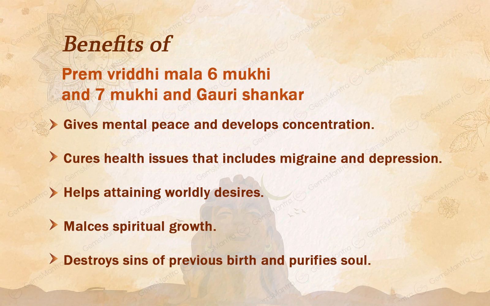 Prem Vriddhi Mala - 6 Mukhi, 7 Mukhi and Gauri Shankar Rudraksha (AB)