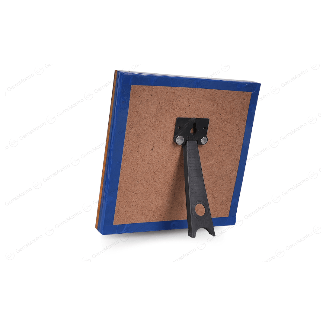 Pyrite Dust Frame With 7 Chakra Symbol Carved Selenite Plate - Gemsmantra