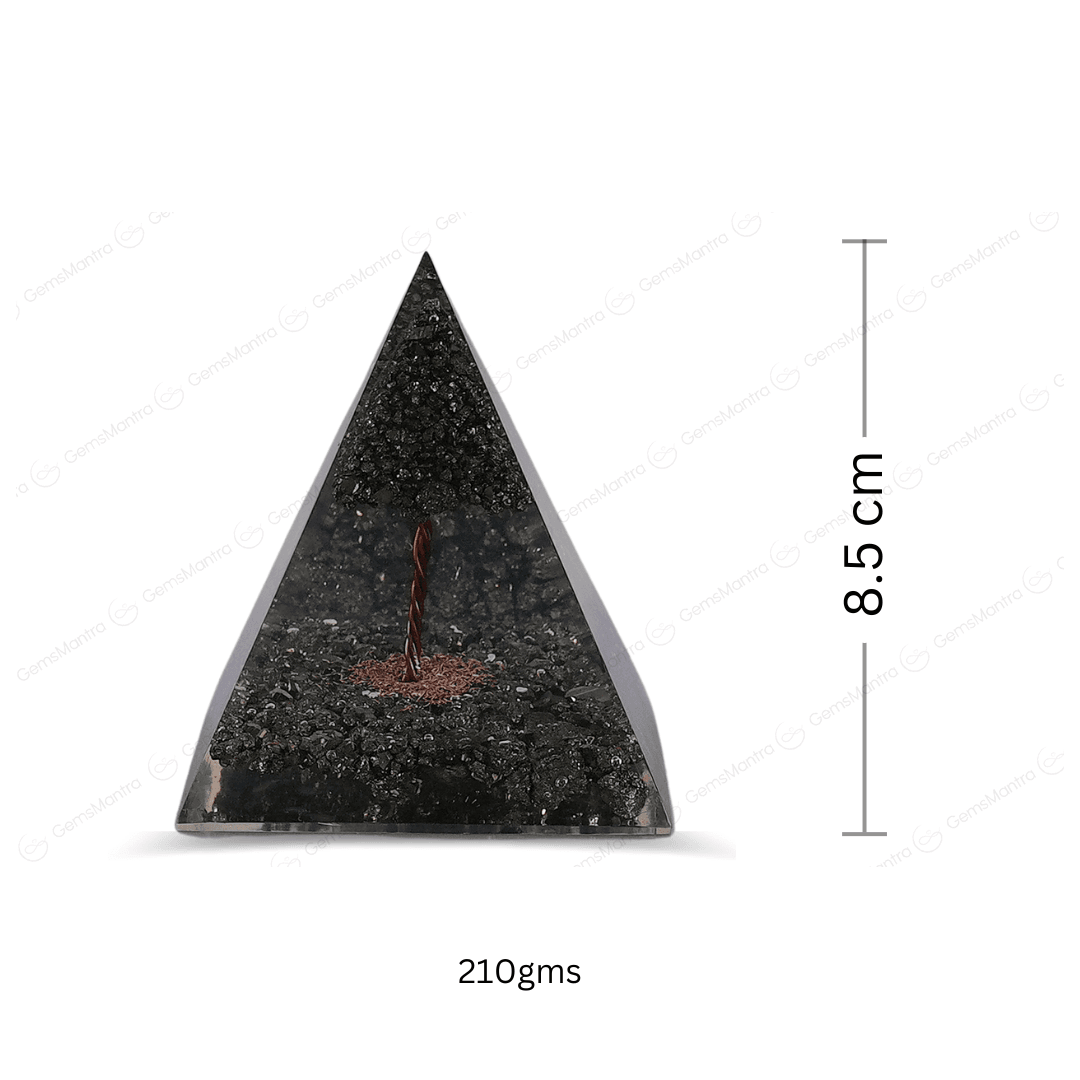 Pyrite Tree Orgonite Nubian Pyramid/Orgone Pyramid - Gemsmantra