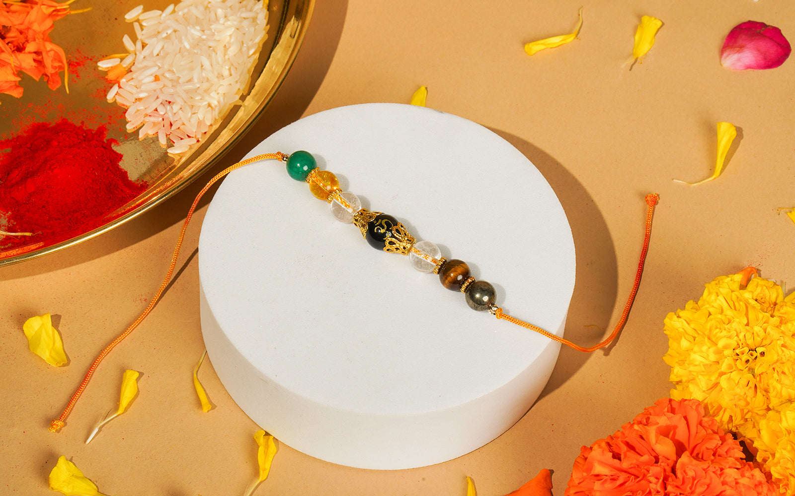 Premium Om Rakhi – Energized Crystal Rakhi for Protection & Blessings