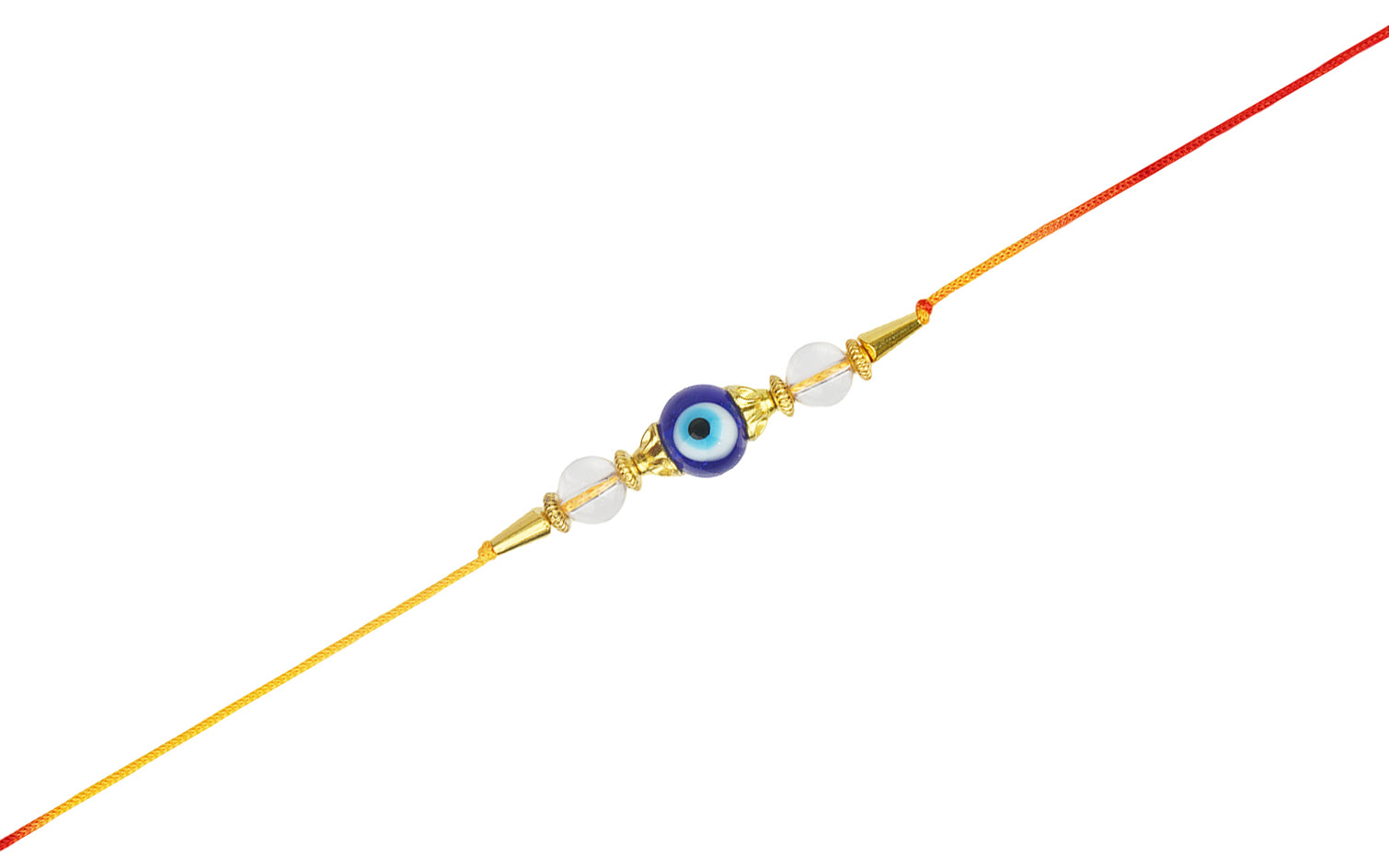 Evil Eye Rakhi – Protective Rakhi with Clear Quartz Beads