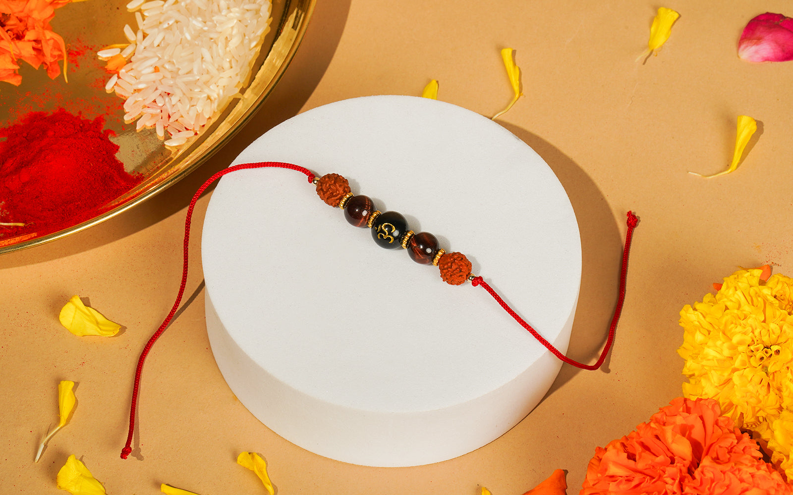 Om Rudraksha Rakhi – Spiritual Rakhi for Brother's Protection