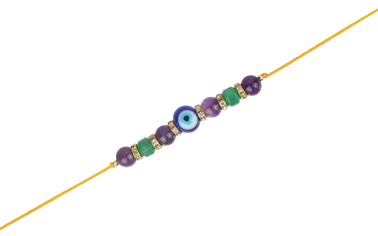 Evil Eye Rakhi with Amethyst & Aventurine – Protection & Positivity Rakhi